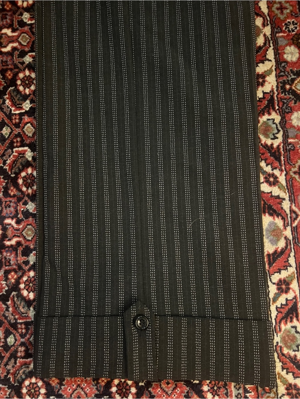 bebe Vintage Y2K Charcoal Pinstripe Cropped Capri Dress Pants Size S - Picture 6 of 11